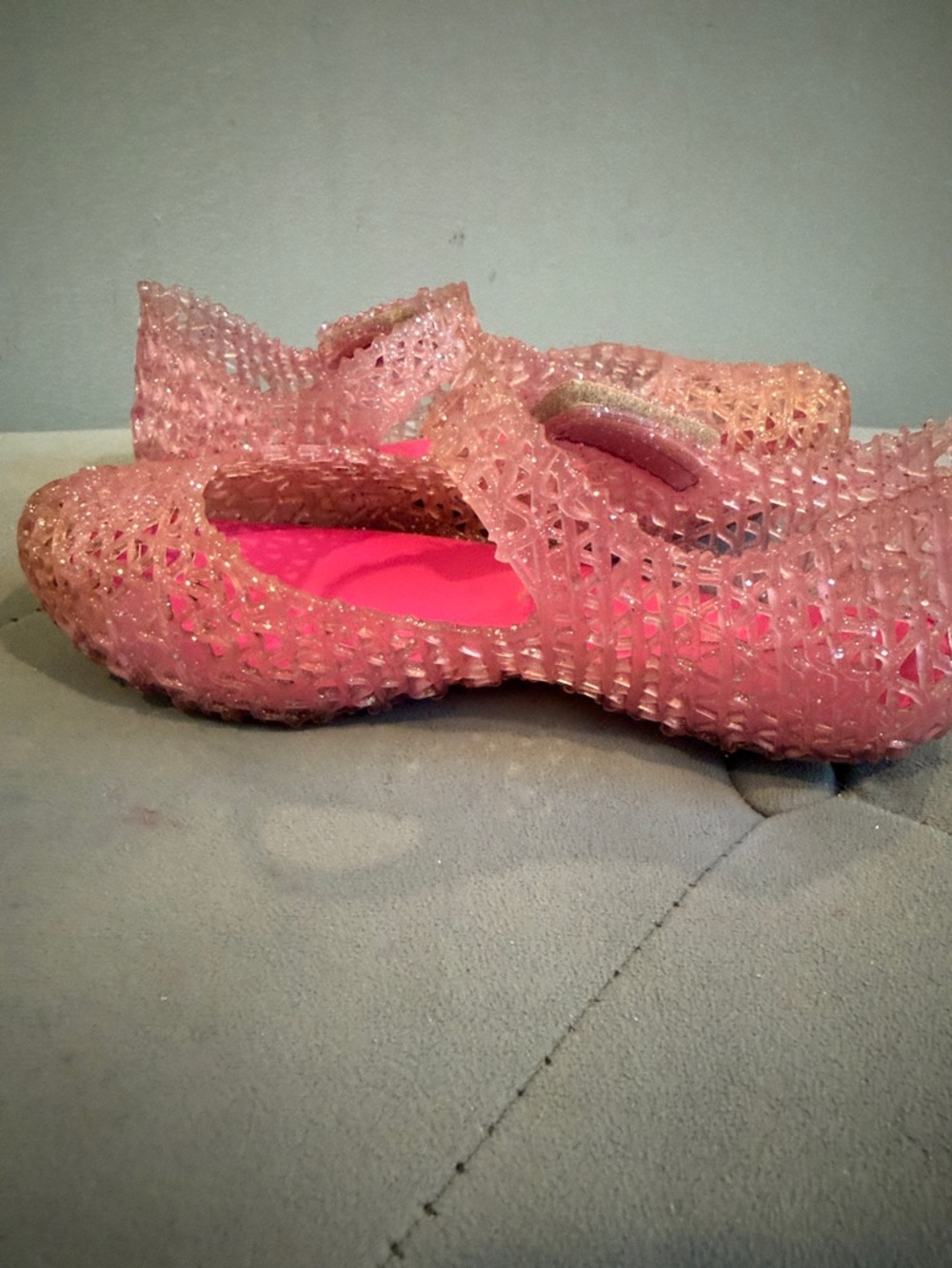 Mini Melissa Girls Pink Jelly Mary Jane Shoes - Picture 8 of 10